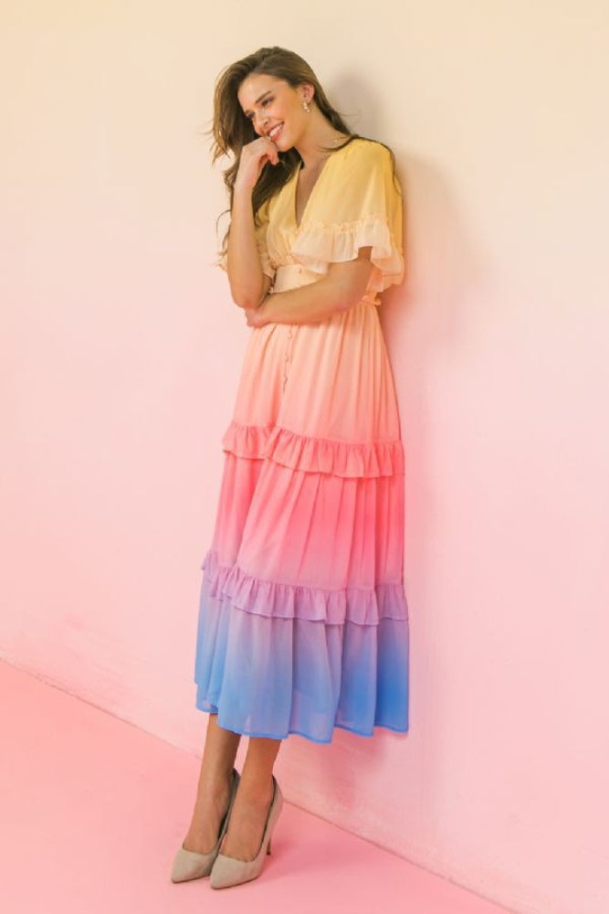Multi Ombre Maxi Dress